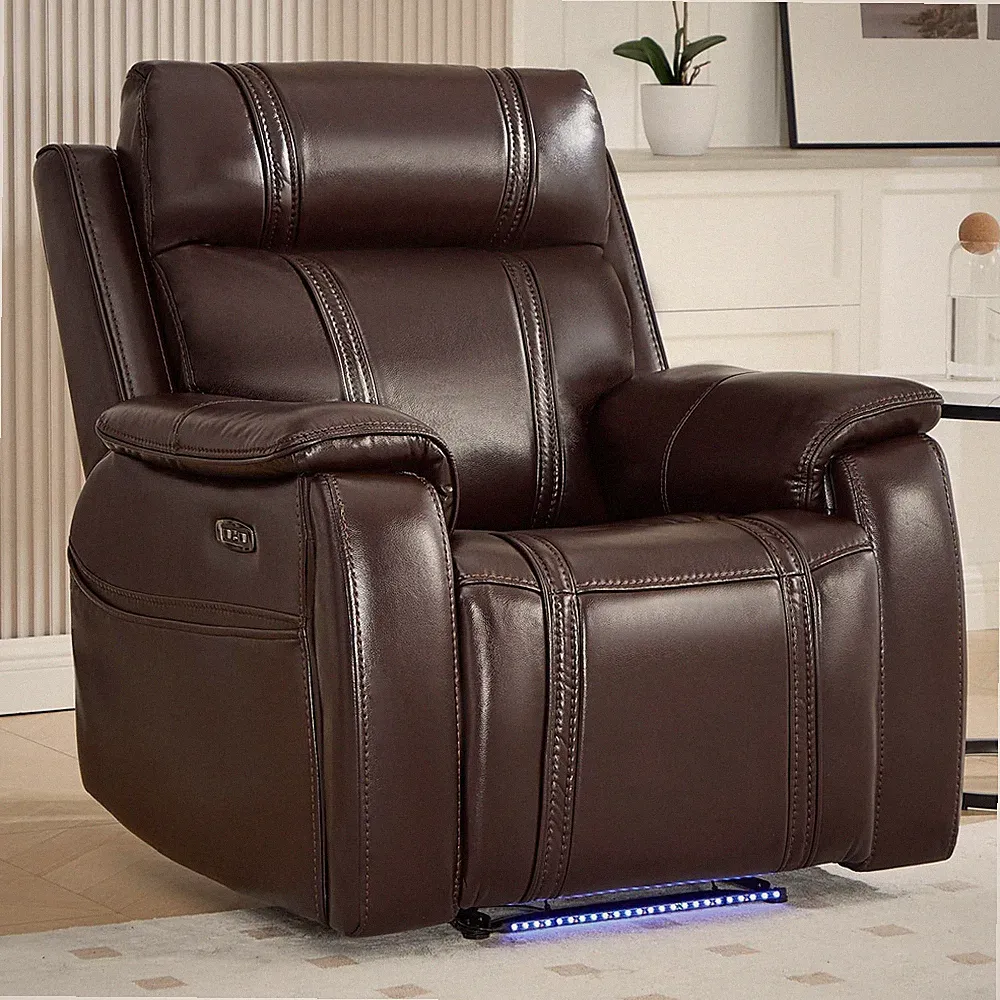 EBELLO Power Recliner Chair,Faux Leather Recliner Chair with Ambient Lighting