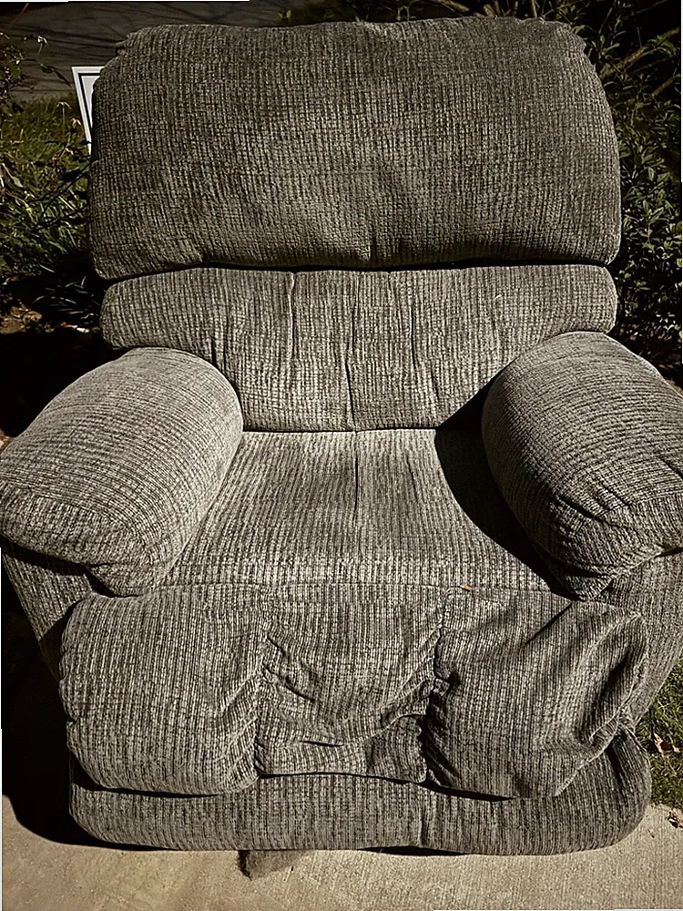La-Z-Boy Solid Gray Manual Recliner Armchair Fabric Upholstery Single Seat