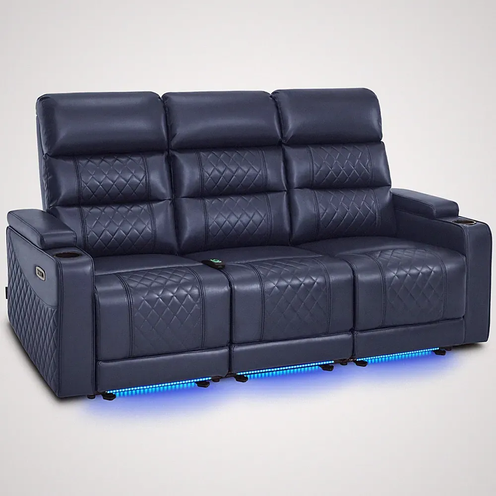 Lovupet 3 Seats Power Recliner Loveseat Sofa with Adjustable Headrests HTS564
