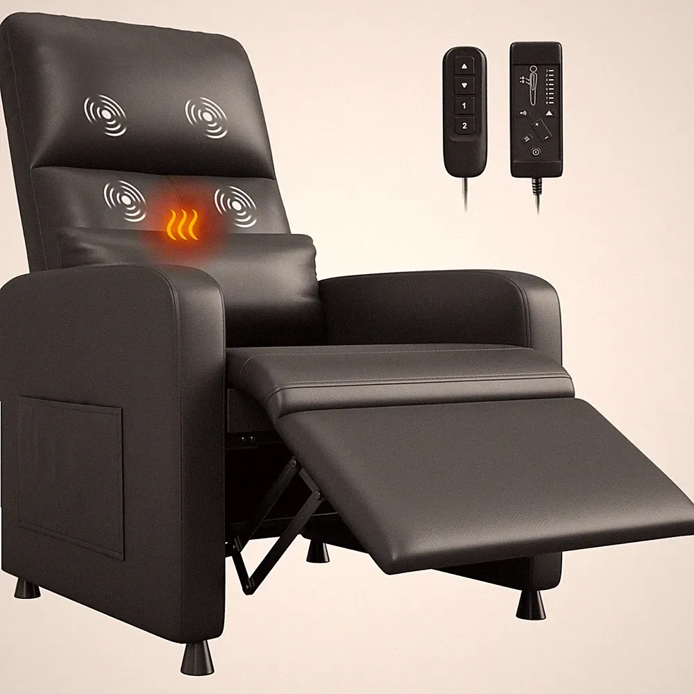 Power Recliner Chair with Massage and Heat, Adjustable Recliner Ergonomic Ove...